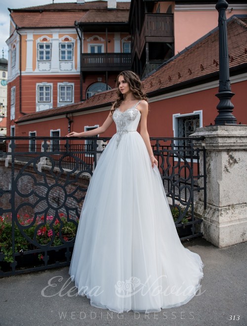 Wedding dress with embroidered straps on wholesale 313